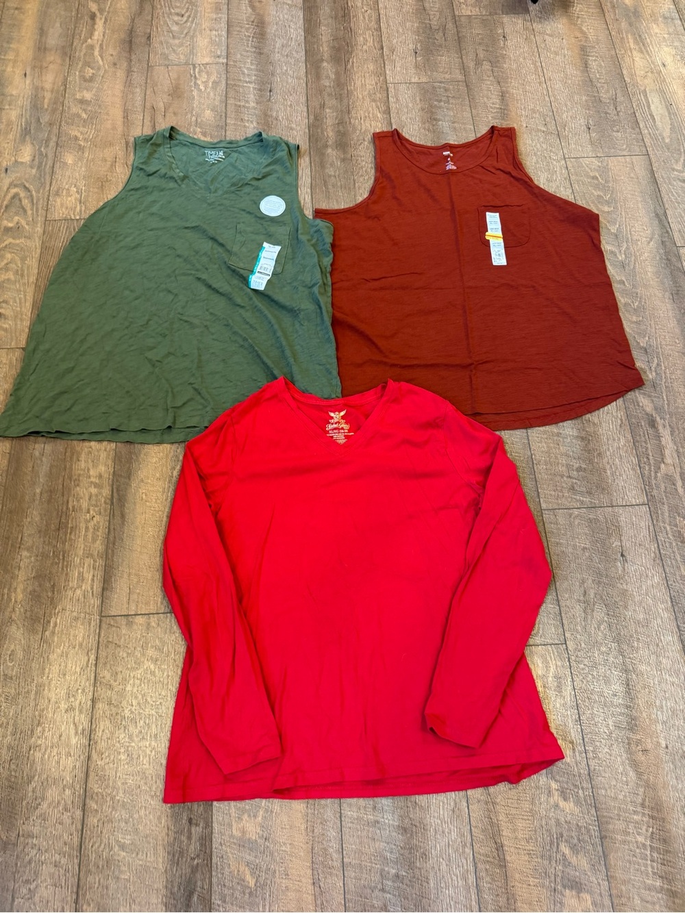 Women’s XL Shirt Lot Time and Tru Sonoma Faded Glory Tops 3 Piece